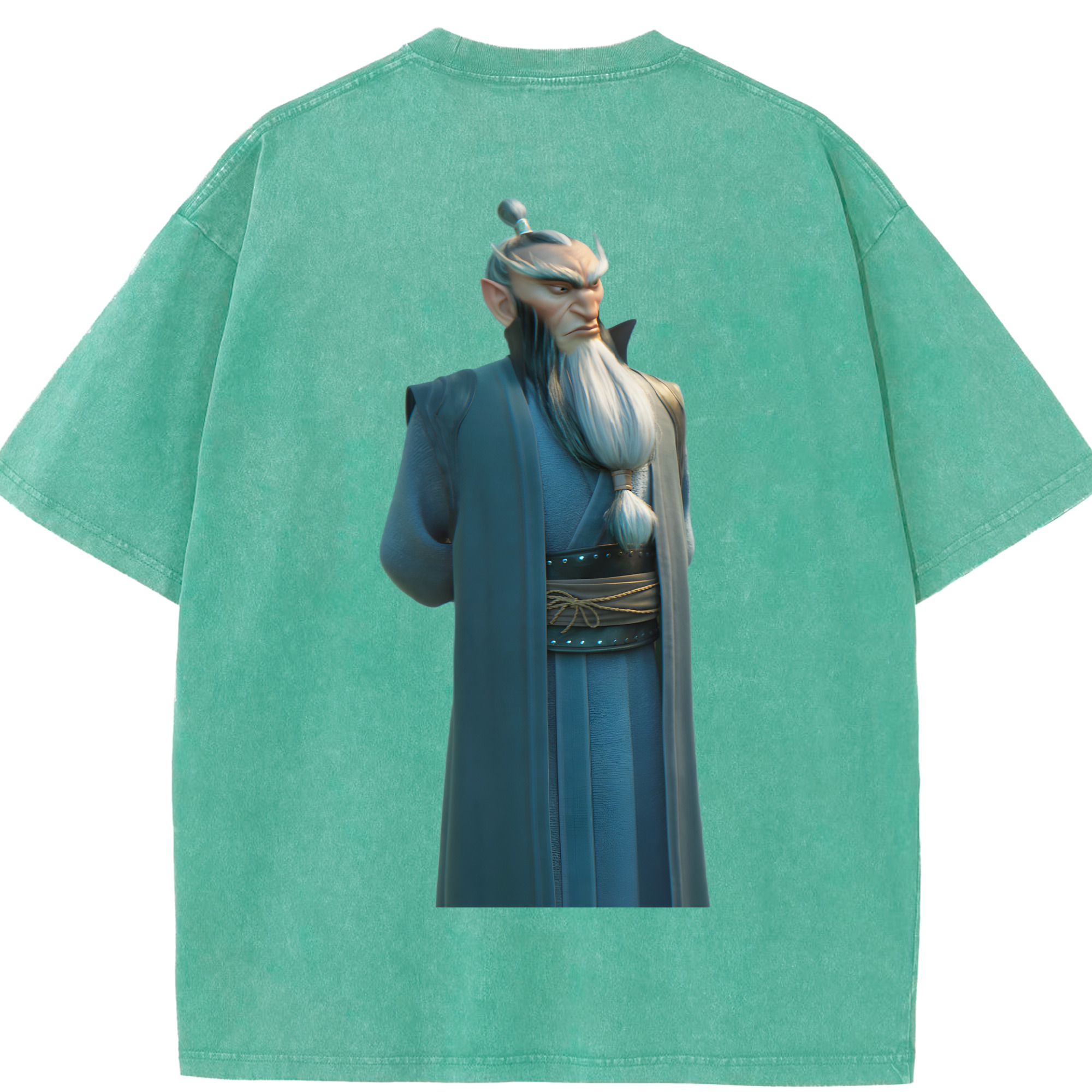 （画像用） Ne Zha 2 ナタ 魔童の大暴れ 綿100% ヴィンテージ風 半袖Tシャツ（背面プリント）